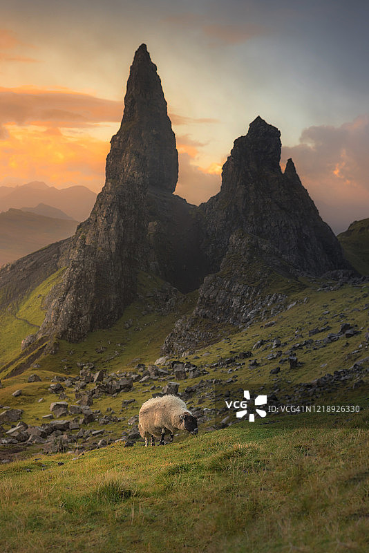 斯凯岛斯托老人峰风光，苏格兰图片素材