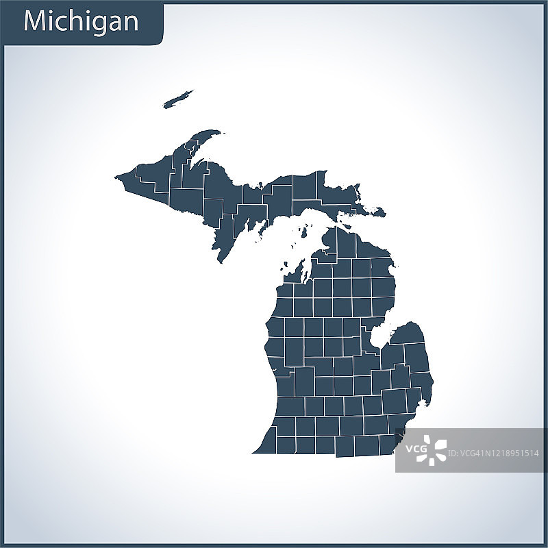 密西根州地图图片素材