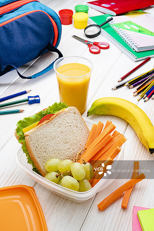 健康的学校午餐盒图片素材