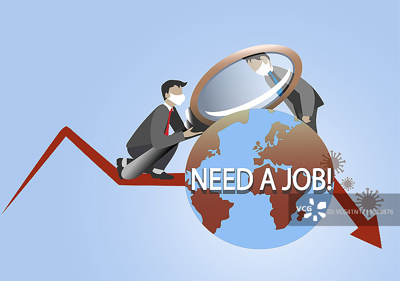 需要一份工作。因疫情倒闭公司造成的失业和求职图片素材
