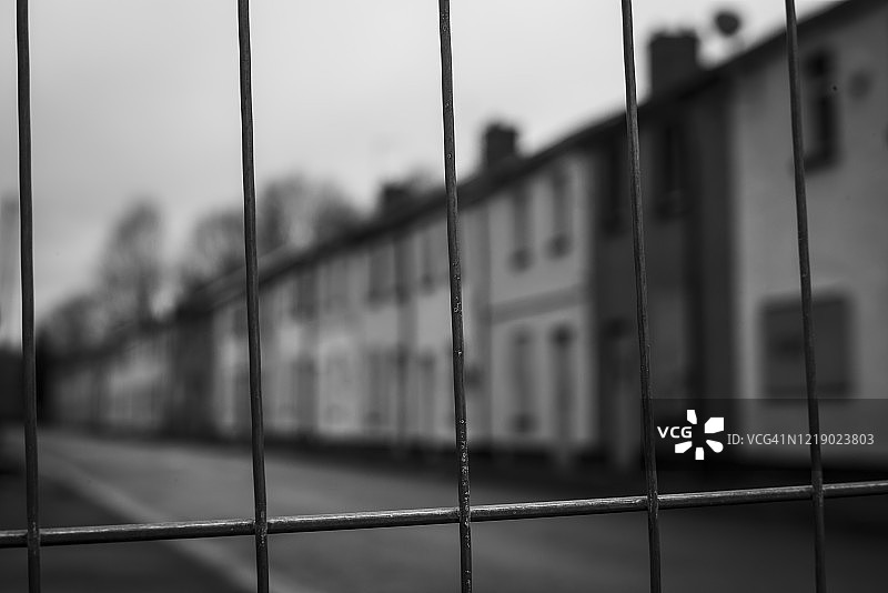 等待拆除的废弃排屋图片素材