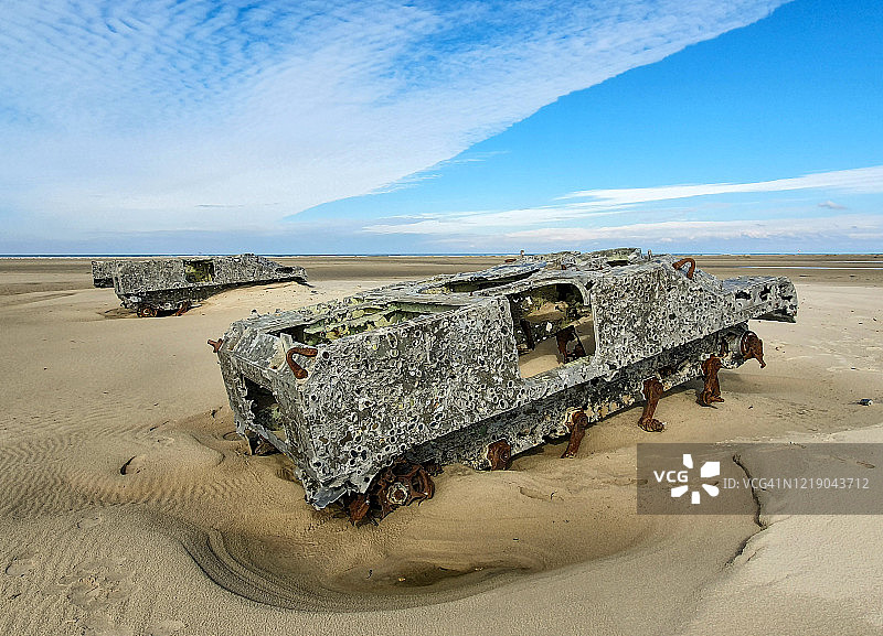 荷兰弗利兰岛空军玉米地射击靶子图片素材