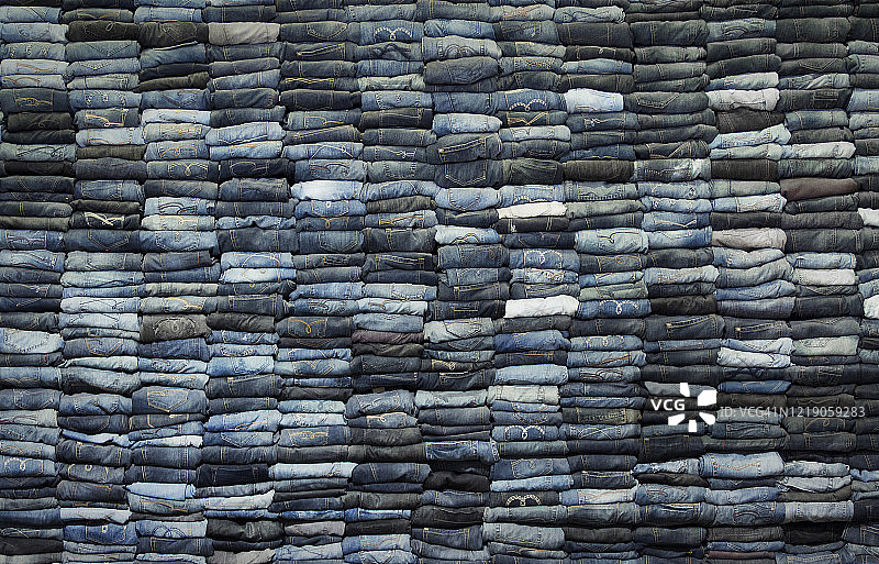 牛仔裤堆图片素材