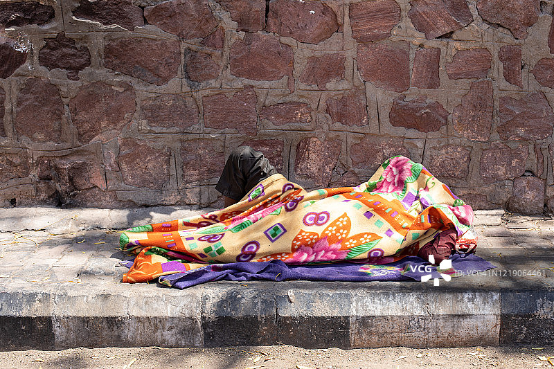 印度焦特布尔街头的无家可归者图片素材