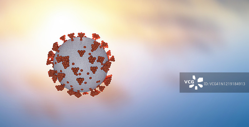 冠状病毒019-新型冠状病毒流感爆发3D医学病原体呼吸道2。漂浮的流感病毒细胞的显微镜视图。危险的亚洲新型冠状病毒、SARS大流行风险概念图片素材