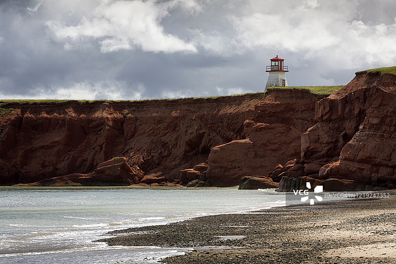 Havre-aux-Maisons，Anse Firmin，灯塔图片素材