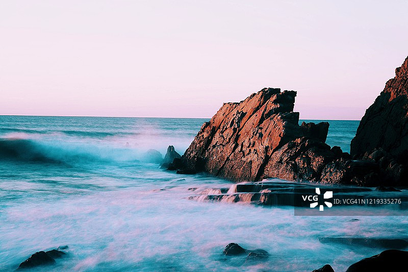 巴斯克地区海滩日落图片素材