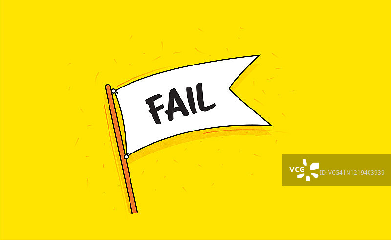 带有Fail字样的旗帜banner复古风格设计图片素材