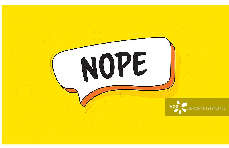 复古风格的NOPE文字对话框banner图片素材