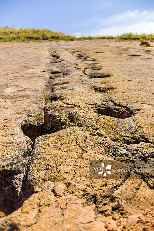 玻利维亚托罗托罗国家公园内的甲龙恐龙脚印图片素材