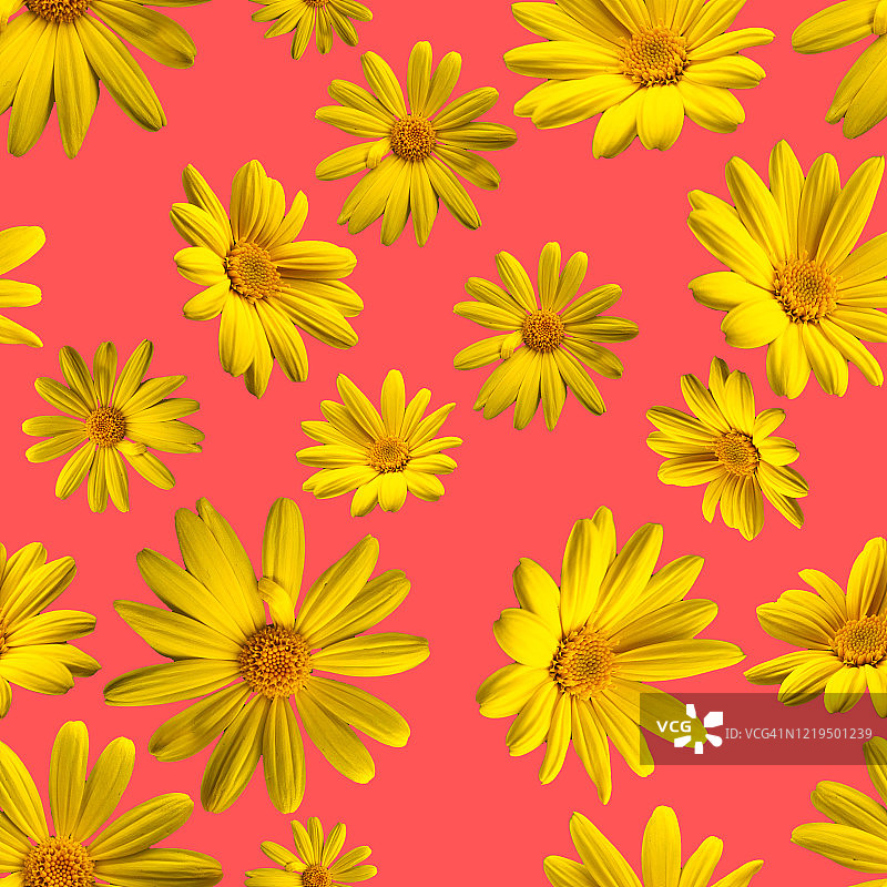 黄色花朵无缝抽象图案图片素材
