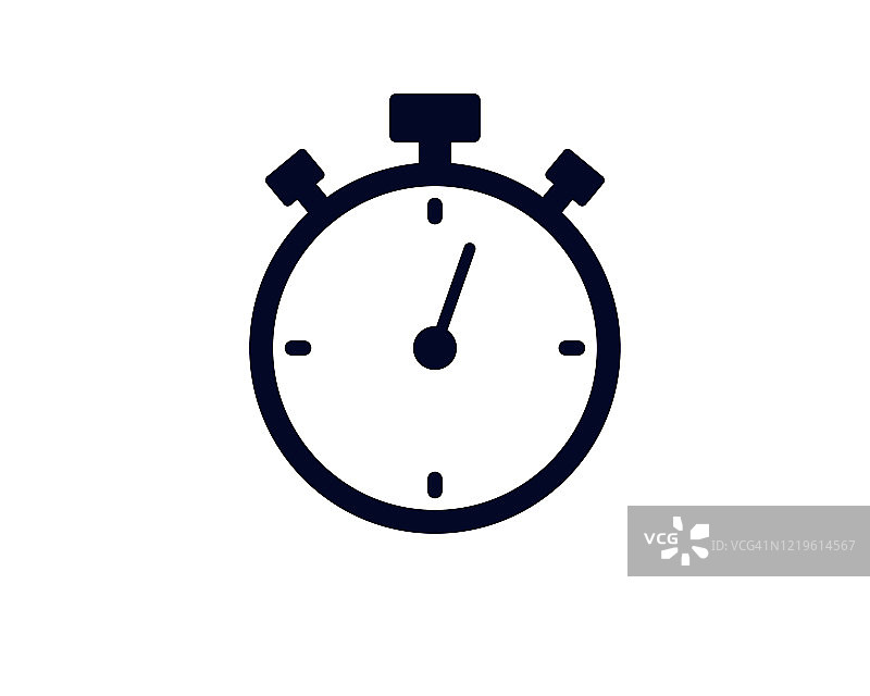 白色背景上的黑色简约定时器矢量图图片素材