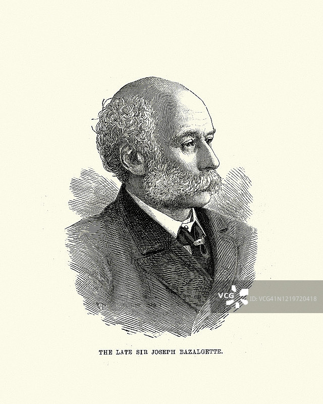 约瑟夫·巴泽尔杰特，维多利亚时代英国土木工程师图片素材