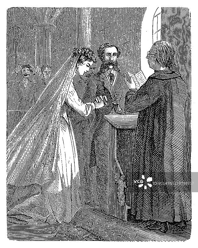 婚礼仪式上的新婚夫妇图片素材