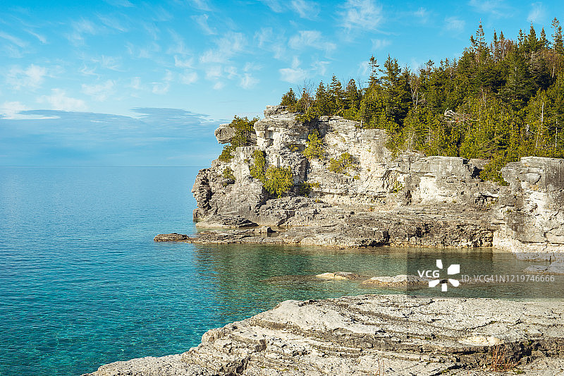 布鲁斯半岛国家公园的中途石点，安大略省图片素材