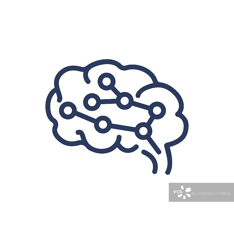 网络大脑细线图标图片素材