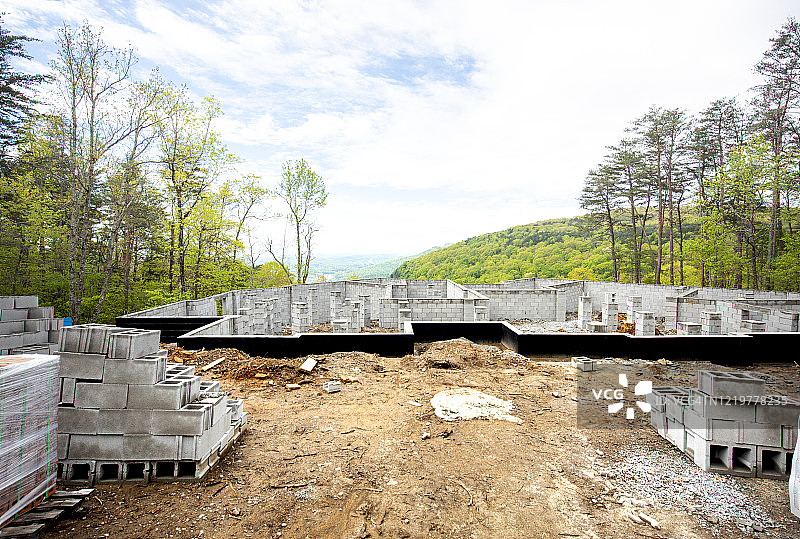 新建房屋地基施工图片素材