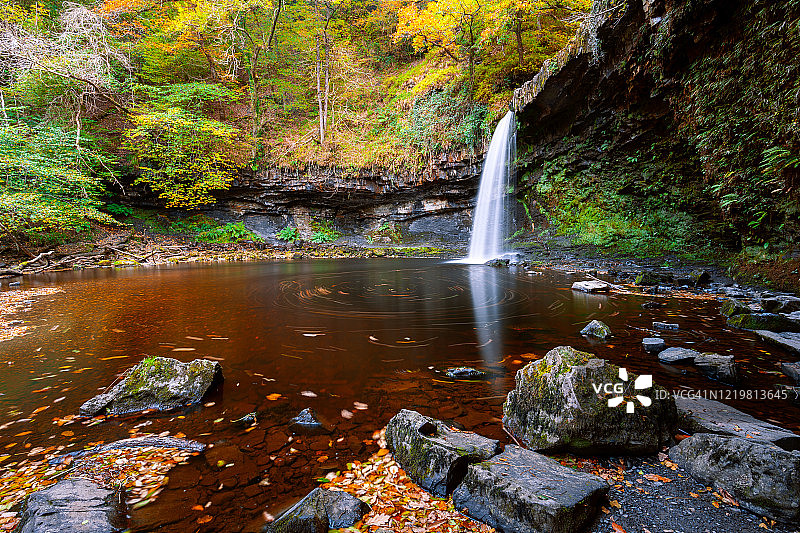 秋季布雷肯比肯斯国家公园瀑布图片素材