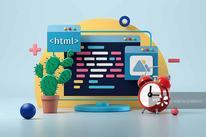 网络设计开发和编码概念图片素材