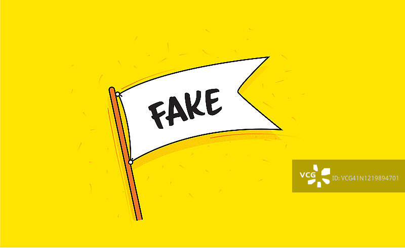 带有“FAKE”文字的复古风格旗帜banner图片素材
