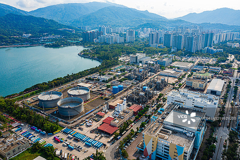 中国香港大埔工业邨无人机航拍图片素材
