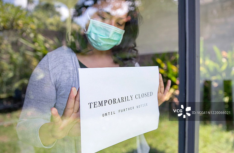 因新冠疫情暂时停业图片素材