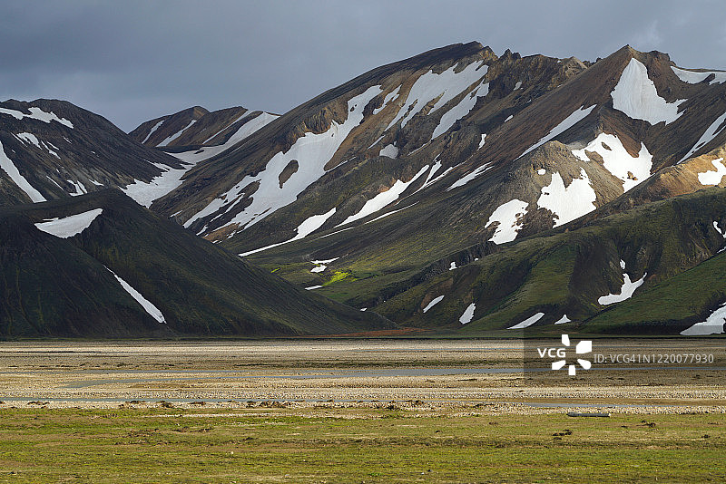 冰岛高地兰德曼纳劳卡山图片素材