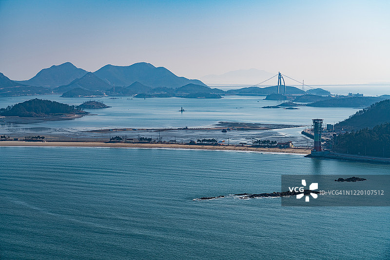 韩国群山市仙游岛海滩海景图片素材