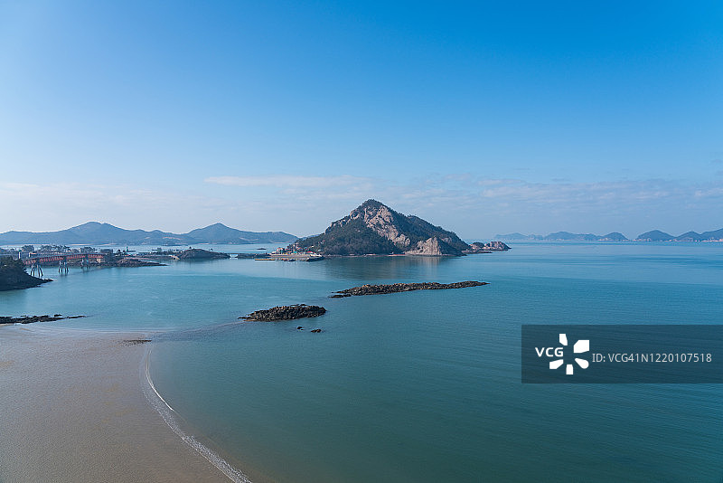 韩国群山市仙游岛海滩海景图片素材