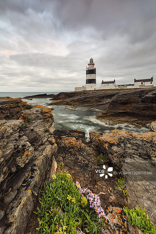 爱尔兰胡克灯塔的夏季日出图片素材