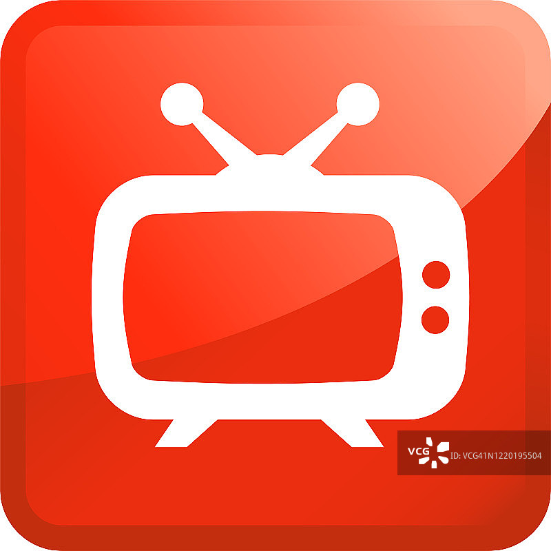 带天线的复古电视机图标图片素材