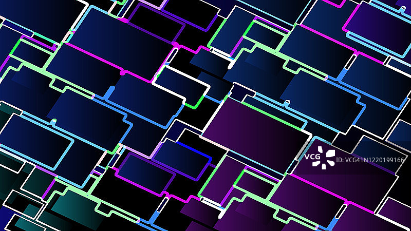 未来感技术系统几何插图-布线和电路板。图片素材