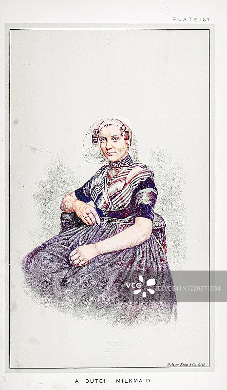 荷兰挤奶女工肖像图片素材