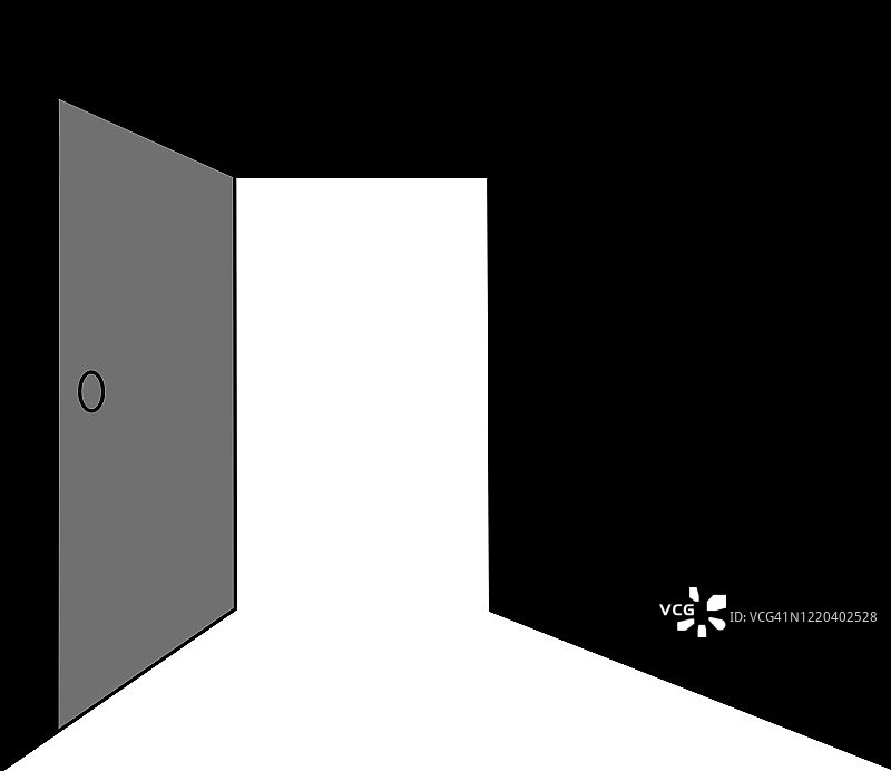 打开的门与光线图片素材