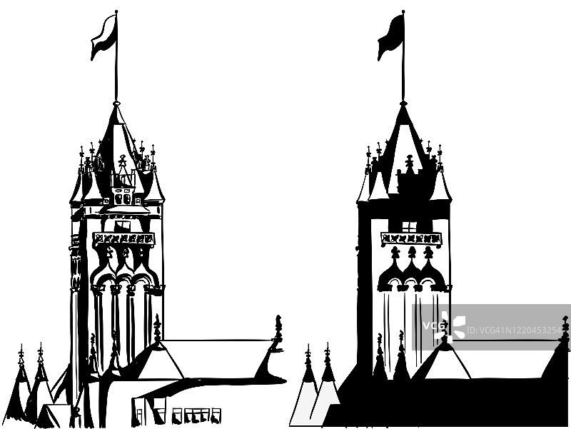 文物建筑墨水城堡图片素材