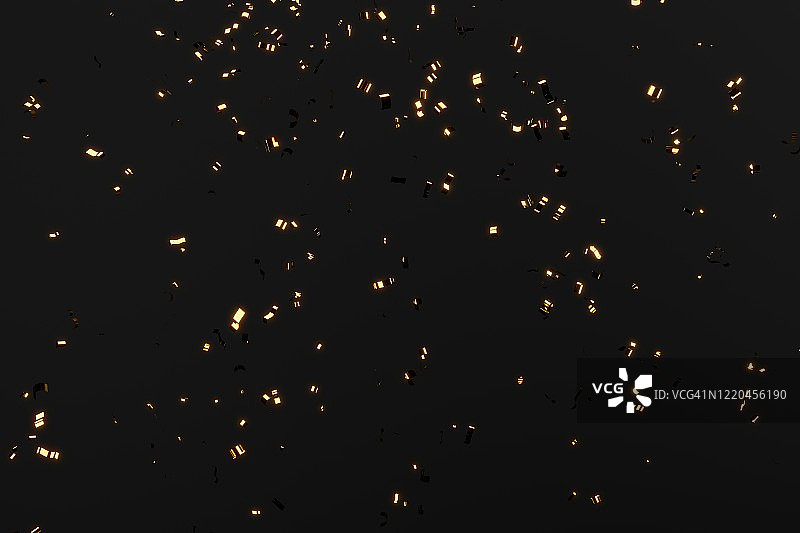 掉落的金色发光纸屑图片素材