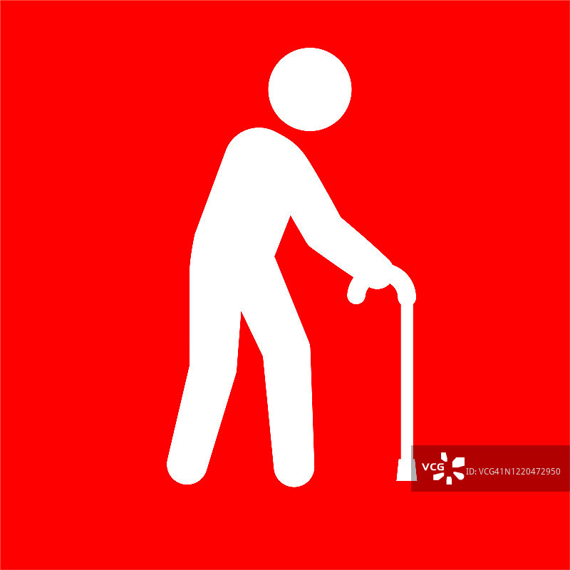 带手杖的老人图标图片素材