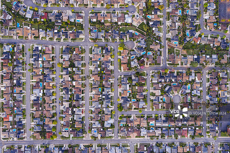 加利福尼亚州橙县的夜间住宅图片素材