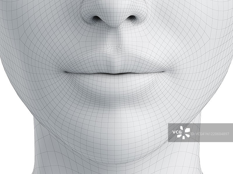 线框嘴部插画图片素材