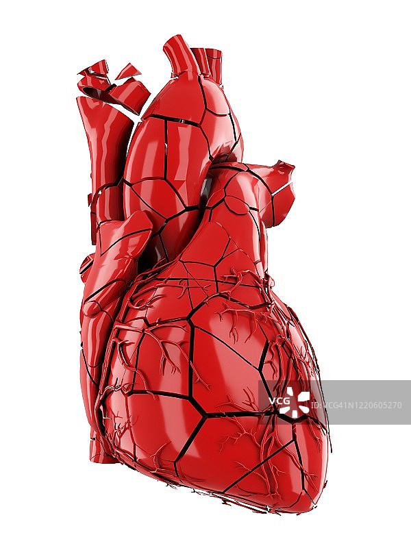 破碎的人类心脏，插图图片素材
