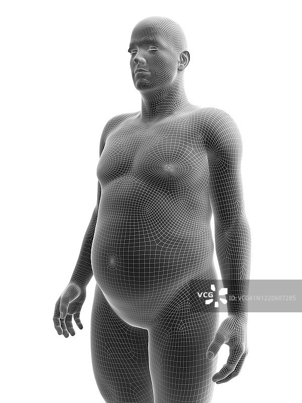 超重男性插画图片素材