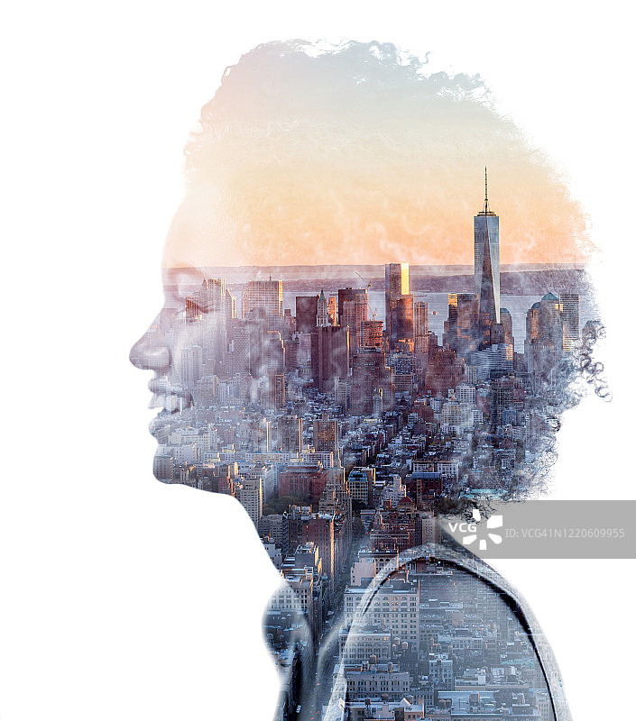 来自纽约市的非裔美国妇女肖像图片素材