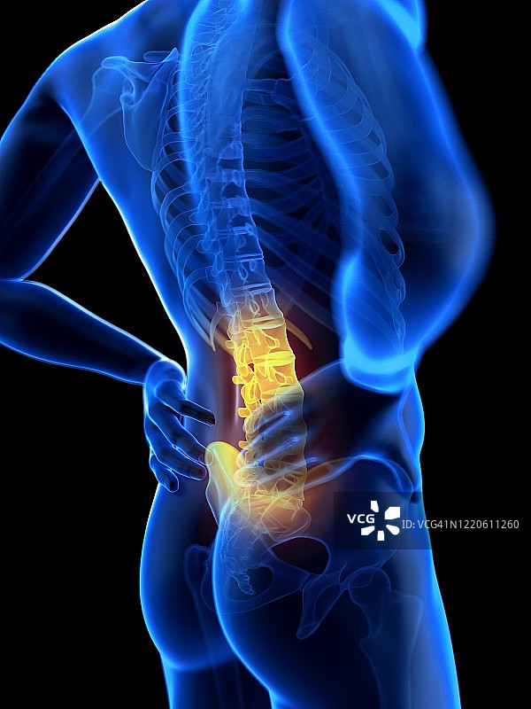 背痛的男人插画图片素材