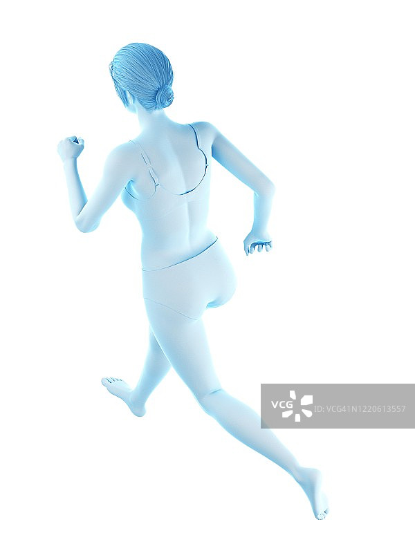 跑步的女人插画图片素材