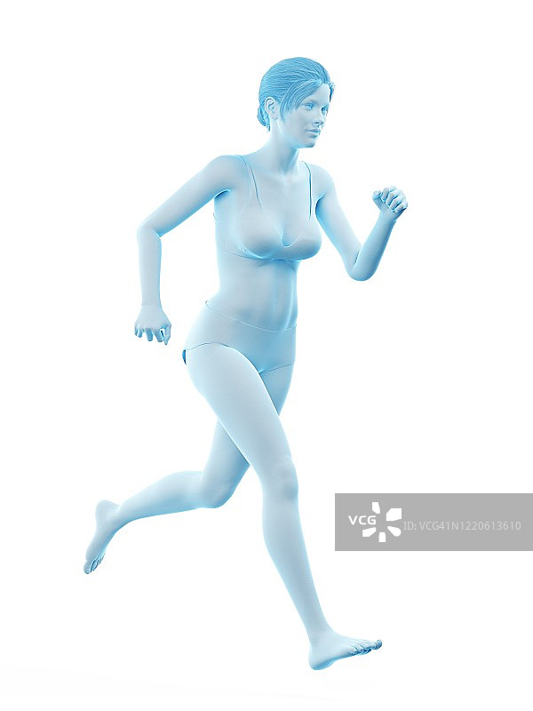 跑步的女人插画图片素材