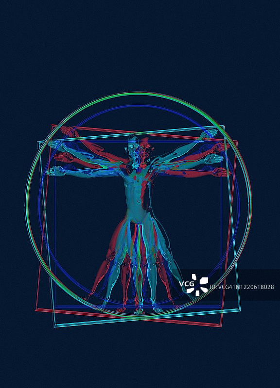 维特鲁威人插画图片素材