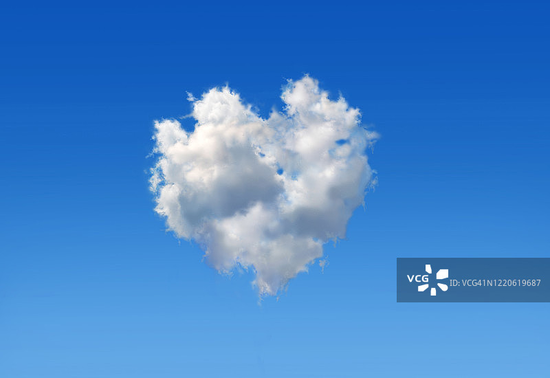 心形云朵概念插画图片素材