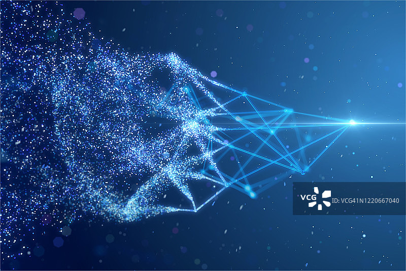 粒子和线框网络图片素材