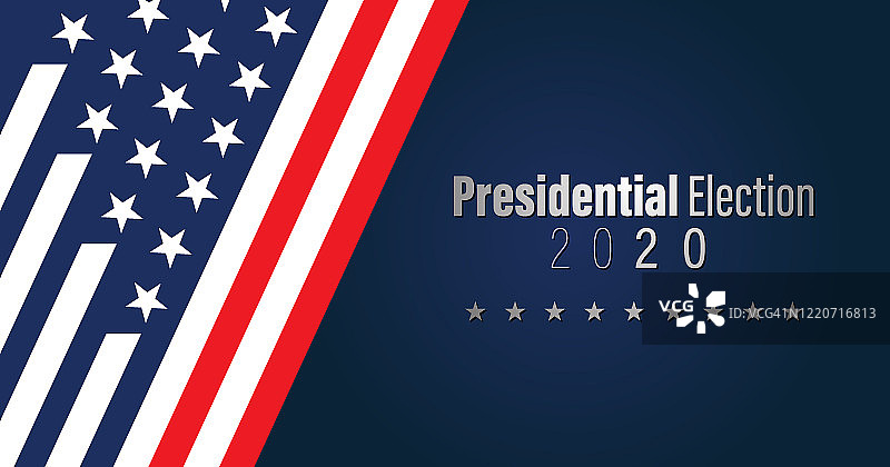 星条旗背景下的2020美国大选图片素材