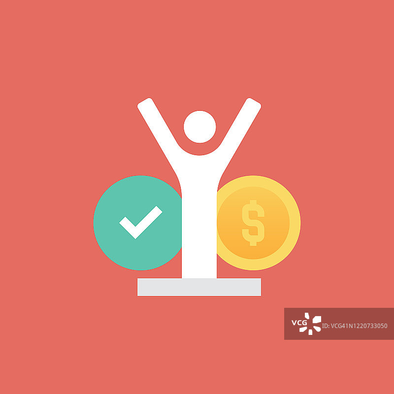 成功的商业道德扁平图标图片素材